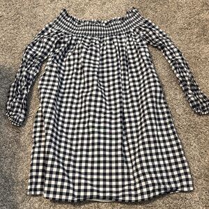 Abercrombie XSP navy and white gingham top, $18
